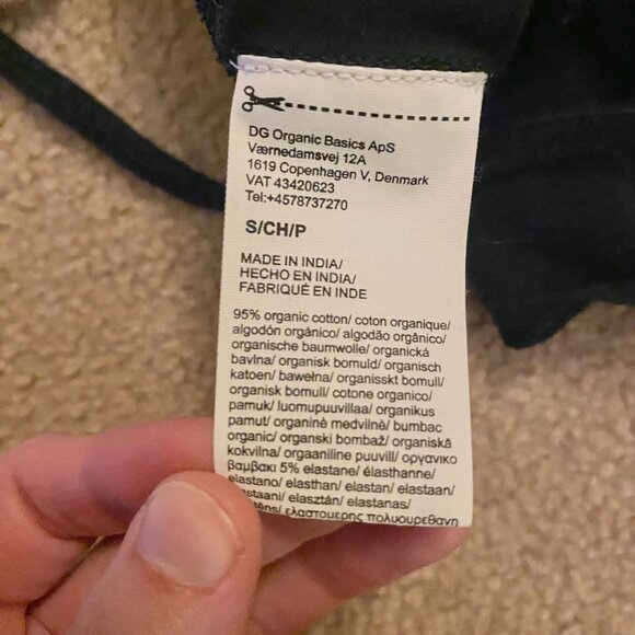 Organic Basics Core Singlet Women's S Black Sleeveless Tank Cropped Camisole - Picture 7 of 8